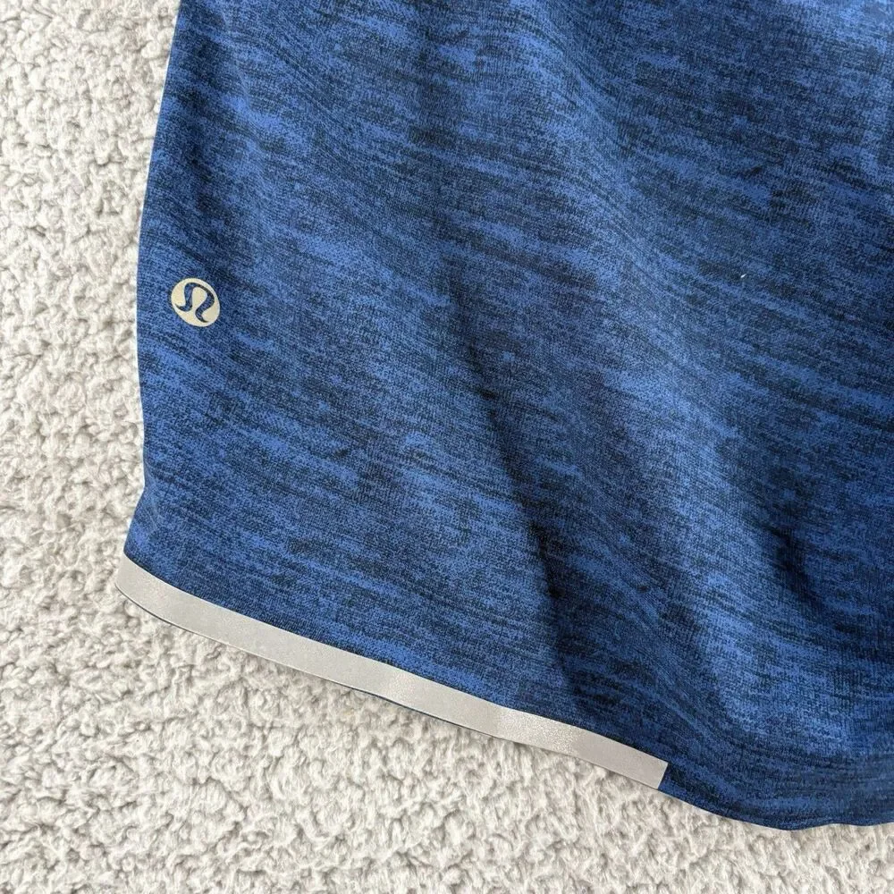 Lululemon Men’s Medium M Blue Surge Shorts Men Lined Reflective Elastic Waist 7”